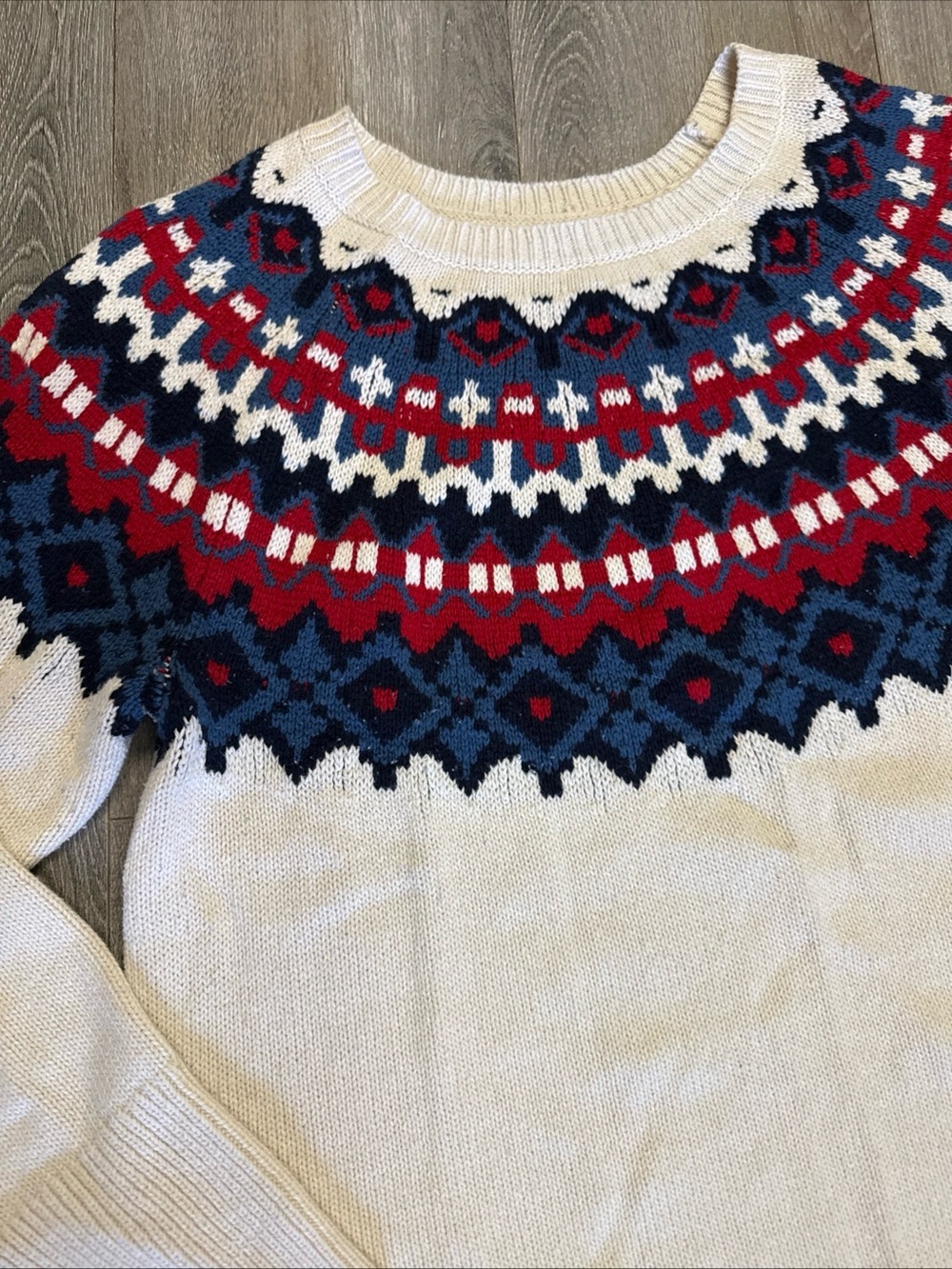 Cream Chaps Fair Isle Yoke Sweater Nordic skiing - Picture 3 of 7